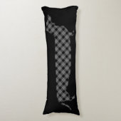 Coussins Longs Teckel de plaid sur le noir (Devant (Vertical))