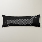 Coussins Longs Teckel de plaid sur le noir (Devant)