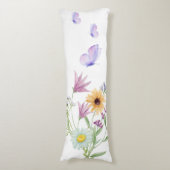 Coussins Longs Tee Floral Élégance – Fleurs Pâles Douces (Devant (Vertical))