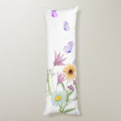 Coussins Longs Tee Floral Élégance – Fleurs Pâles Douces (Dos (Vertical))