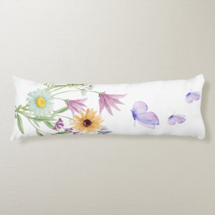 Coussins Longs Tee Floral Élégance – Fleurs Pâles Douces
