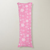 Coussins Longs Tempête de flocons de neige en rose pastel (Devant (Vertical))