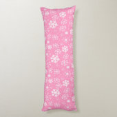 Coussins Longs Tempête de flocons de neige en rose pastel (Dos (Vertical))