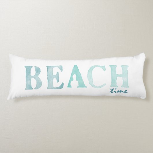 Coussins Longs temps de la PLAGE aquarelle sarcelle Double face (Devant)