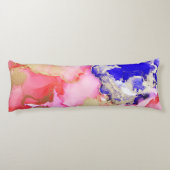 Coussins Longs Tendance Abstrait Fluid Art Or violet rose (Dos)