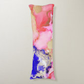 Coussins Longs Tendance Abstrait Fluid Art Or violet rose (Devant (Vertical))