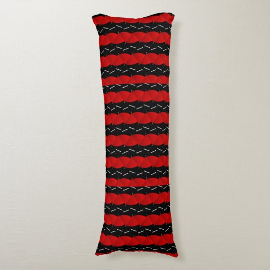 Coussins Longs tendance motif noire rouge (Devant (Vertical))