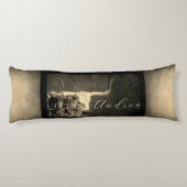 Coussins Longs Texas Longhorn cow sepia distressed ajouter votre  (Dos)
