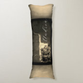 Coussins Longs Texas Longhorn cow sepia distressed ajouter votre  (Devant (Vertical))