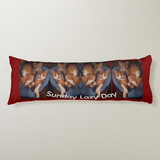Coussins Longs Texte de photo de chat personnaliser ,  (Devant)