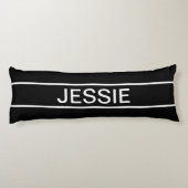 Coussins Longs Texte personnalisable | Bold Modern Black & White (Dos)