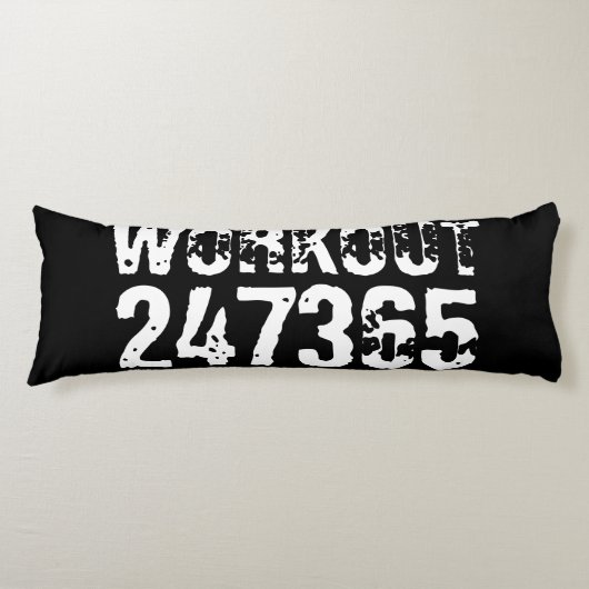 Coussins Longs Texte usé et rayé Workout 247365 blanc (Devant)