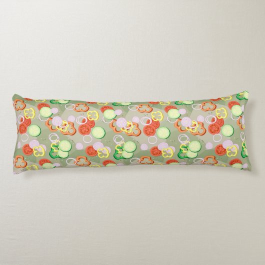Coussins Longs Texture avec des tranches de légumes (Dos)