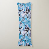 Coussins Longs Texture de marbre bleu (Devant (Vertical))
