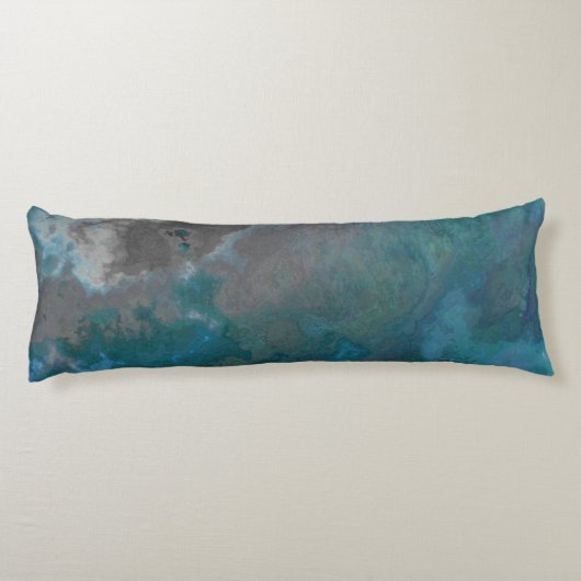 Coussins Longs Texture de marbre bleu et gris (Dos)