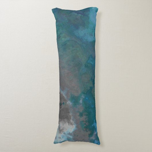 Coussins Longs Texture de marbre bleu et gris (Devant (Vertical))