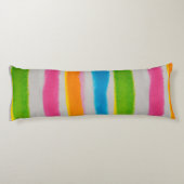 Coussins Longs Texture de rayures d'aquarelles (Dos)