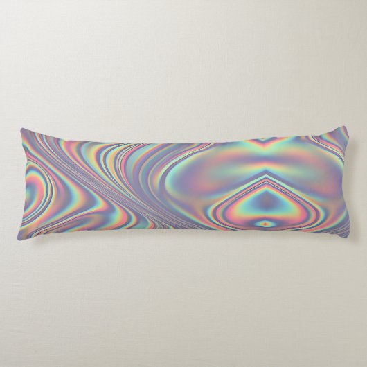 Coussins Longs Texture de tourbillon holographique iridescent (Devant)