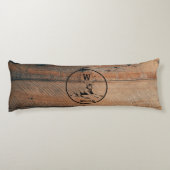 Coussins Longs Texture en bois rustique et monogramme de cerfs su (Dos)