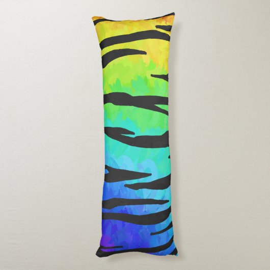 Coussins Longs Tiger Black et Rainbow Stuff (Dos (Vertical))