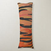 Coussins Longs Tiger chaud orange et noir (Devant (Vertical))