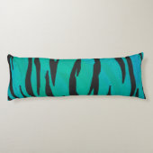 Coussins Longs Tiger noir et Turquoise (Dos)