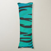 Coussins Longs Tiger noir et Turquoise (Devant (Vertical))