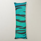 Coussins Longs Tiger noir et Turquoise (Dos (Vertical))