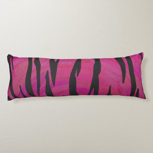 Coussins Longs Tiger rose chaud et noir (Dos)