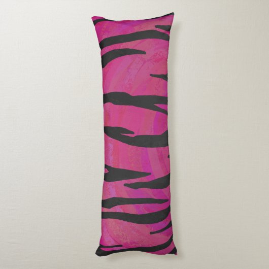 Coussins Longs Tiger rose chaud et noir (Dos (Vertical))