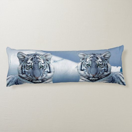 Coussins Longs Tigre blanc bleu (Dos)