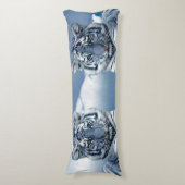 Coussins Longs Tigre blanc bleu (Devant (Vertical))