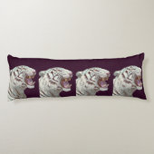 Coussins Longs Tigre Blanc Rugissant – Conception d'oreiller corp (Dos)