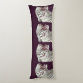 Coussins Longs Tigre Blanc Rugissant – Conception d'oreiller corp (Dos (Vertical))