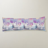 Coussins Longs Tigres blancs à la table pastel  (Dos)