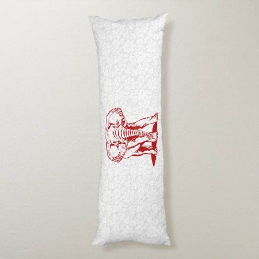 Coussins Longs Tirage de trait d'éléphant rouge sombre (Dos (Vertical))