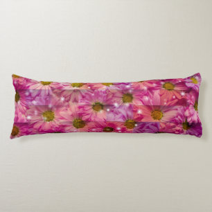 Coussins Longs Tissage de marguerite rose