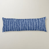 Coussins Longs Tissu de boue rayures en bleu indigo (Dos)