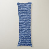 Coussins Longs Tissu de boue rayures en bleu indigo (Devant (Vertical))