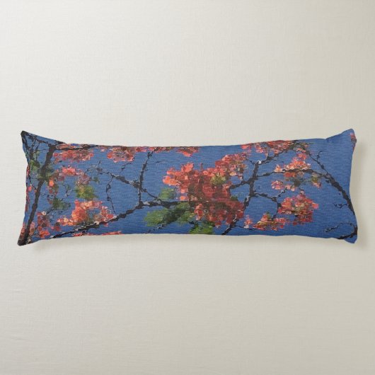 Coussins Longs Tissu floral, bleu (Devant)
