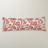 Coussins Longs Toile de tulipes rouge et crème - Décor champêtre  (Dos)