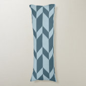 Coussins Longs Tons Bleus Gras Deux Tons Flèche Chevron (Devant (Vertical))