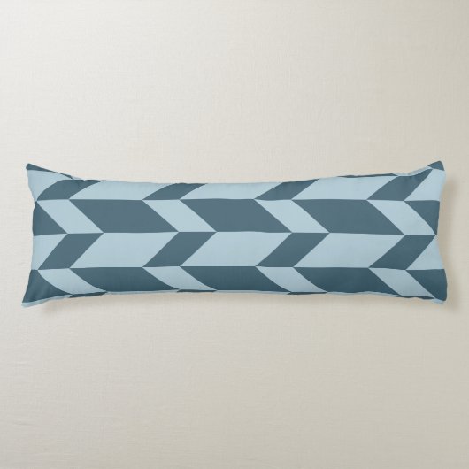 Coussins Longs Tons Bleus Gras Deux Tons Flèche Chevron (Devant)