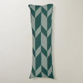 Coussins Longs Tons Gras Deux Tons Flèche Chevron Gris Vert (Devant (Vertical))