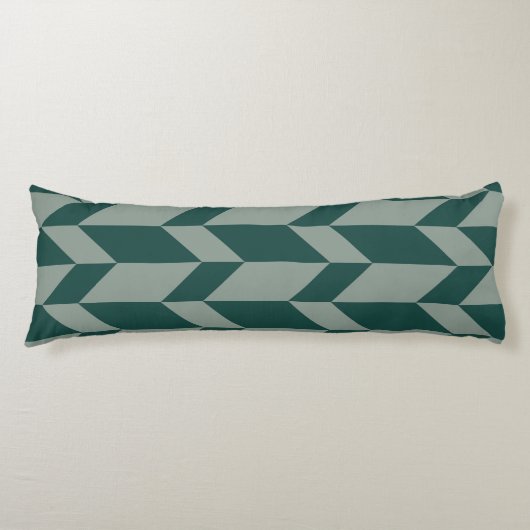 Coussins Longs Tons Gras Deux Tons Flèche Chevron Gris Vert (Devant)
