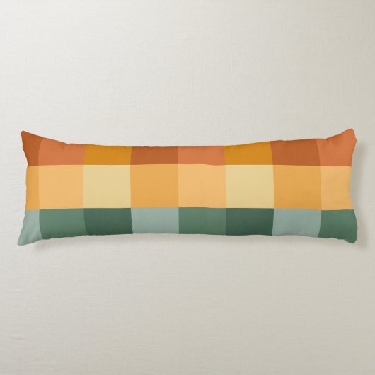 COUSSINS LONGS TONS VERT & ORANGE BLOCS & POIS (Devant)