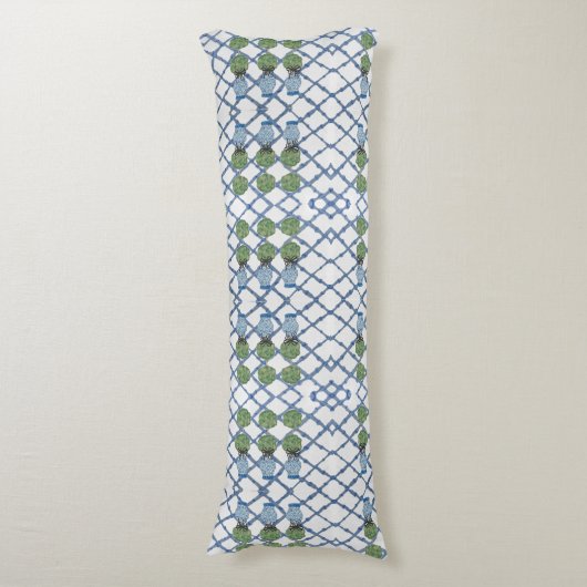 Coussins Longs Topiary Topiaries Bleu Blanc Ginger Jar Jars  (Devant (Vertical))