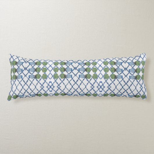 Coussins Longs Topiary Topiaries Bleu Blanc Ginger Jar Jars  (Devant)