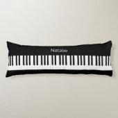 Coussins Longs Touches de piano Clavier Musique Noir Blanc Person (Devant)