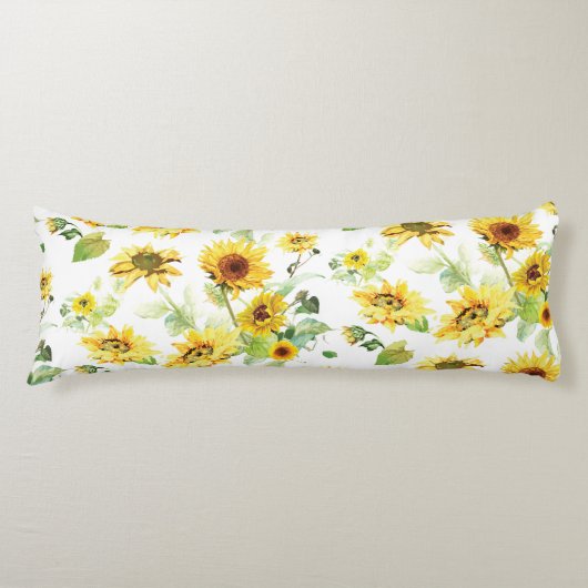 Coussins Longs Tournesol aquarelle (Devant)